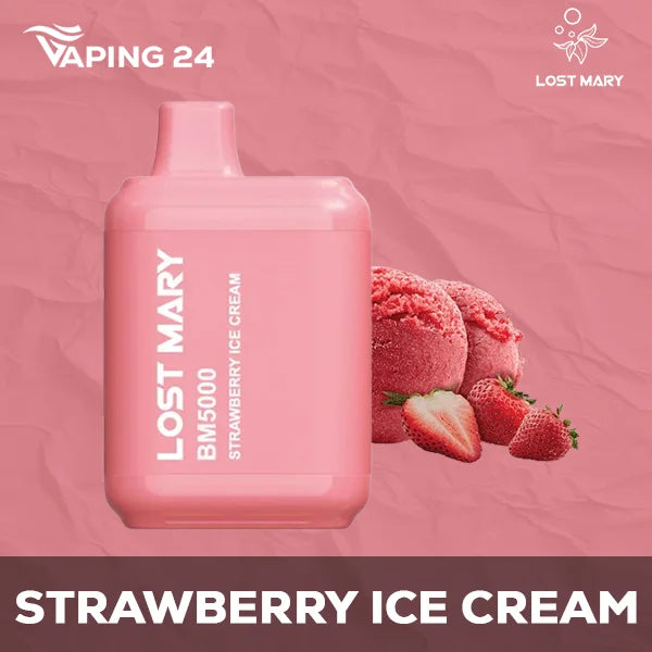 Lost Mary BM5000 Strawberry Ice Cream Flavor - Disposable Vape